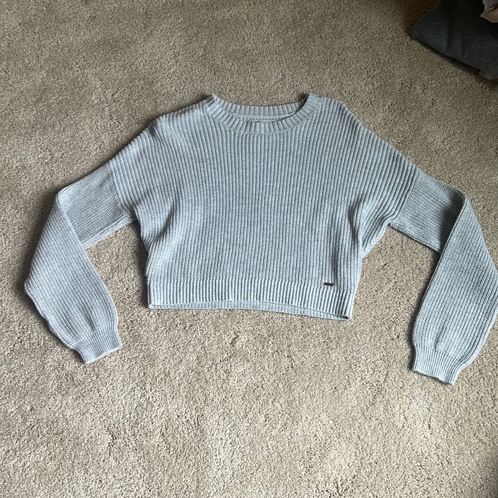 Hollister Grey Cropped Sweater